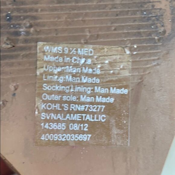 Simply Vera Nala Metallic Wedge Sandals Sz 9.5 - Picture 5 of 6